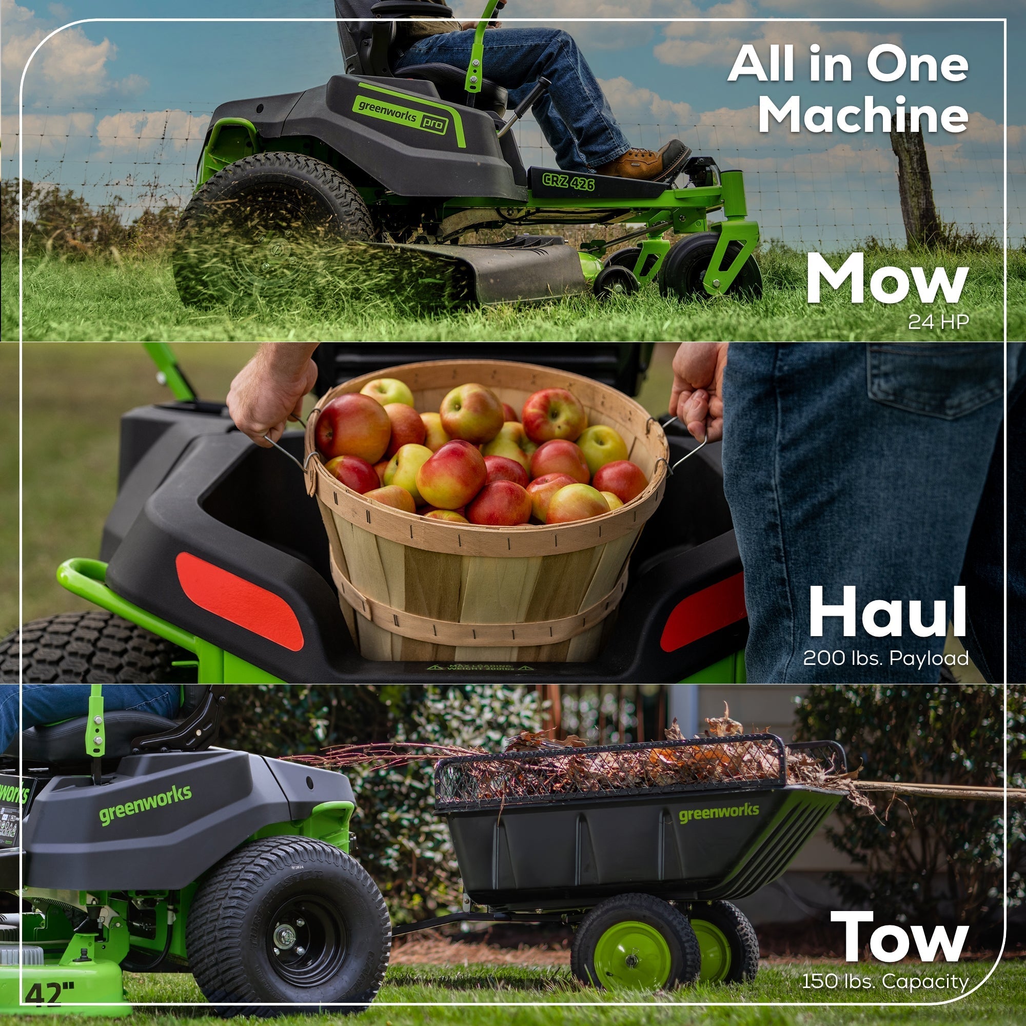 60V 42" Electric CrossoverZ Zero Turn Mower: (6) 8 Ah Batteries and 600W Wall Charger