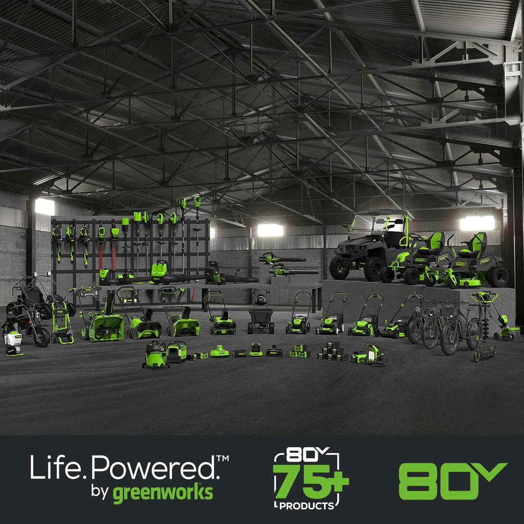 80V 25" Cordless Battery Dual Blade Self-Propelled Mower: 5.0 Ah Battery and Rapid Charger