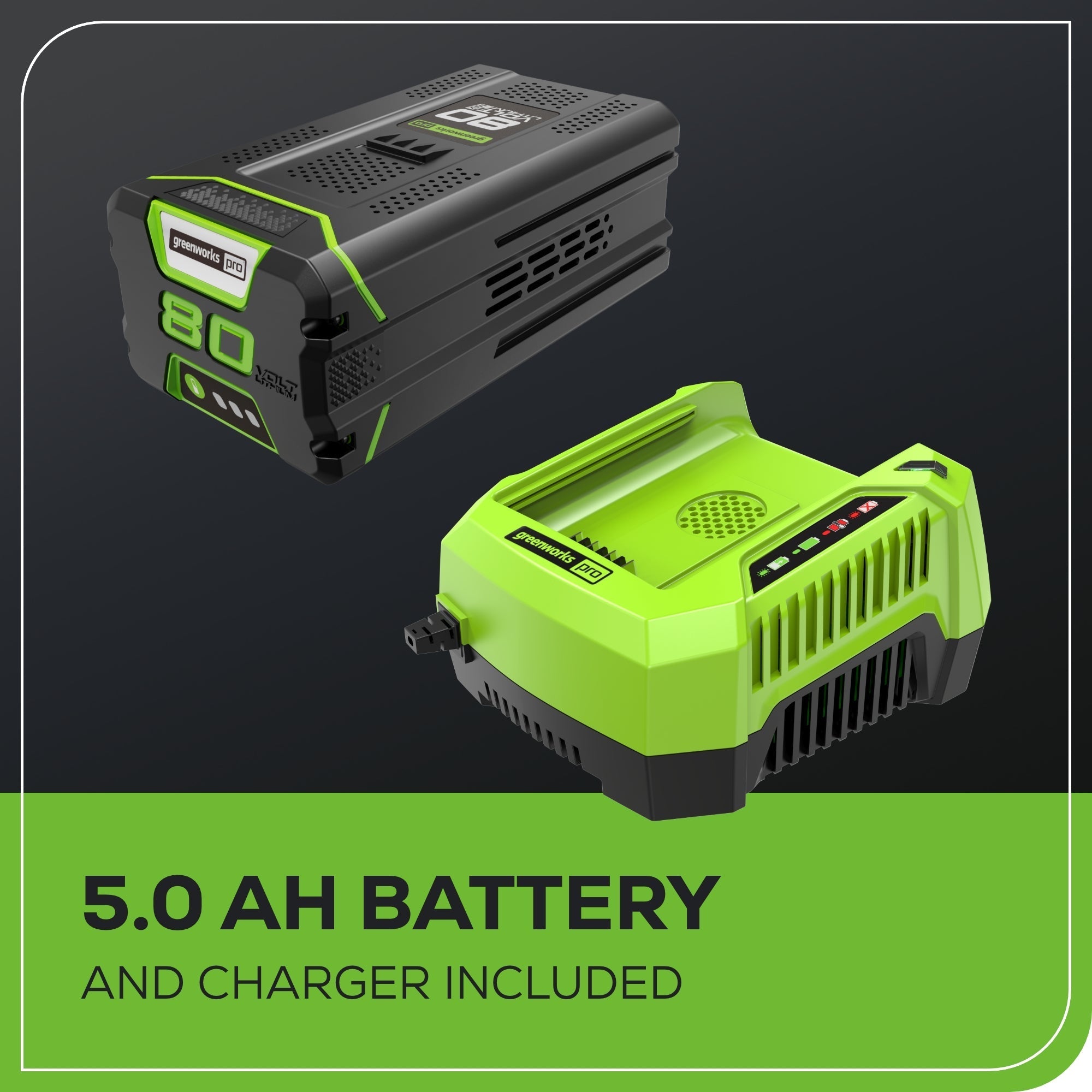 80V 25" Cordless Battery Dual Blade Self-Propelled Mower: 5.0 Ah Battery and Rapid Charger