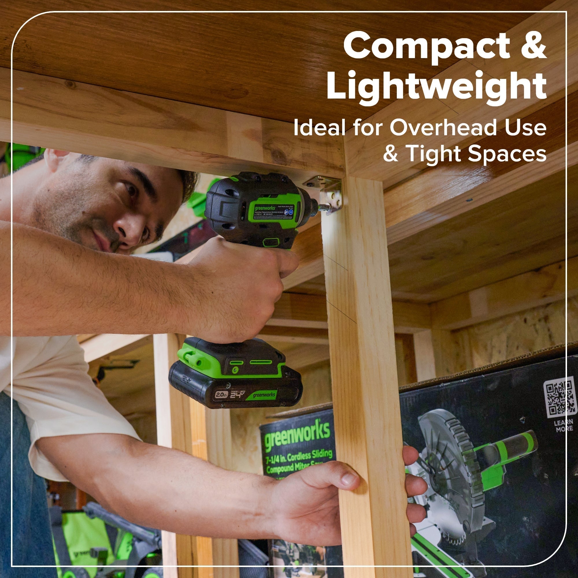 24V Brushless Power Tool 4PC Combo Kit, (1) 4.0 Ah and (1) 2.0 Ah USB-C Batteries and 65W USB-C Fast Charger
