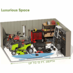 Patiowell 10 ft. W x 12 ft. D Size Upgrade Metal Storage Shed (119 sq. ft.) - Image 8