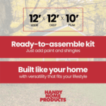 Astoria 12 ft. x 12 ft. Outdoor Wood Storage Shed - Image 8