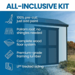Gardena 8′ x 6′ Outdoor Wood Utility Shed - Image 9