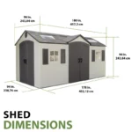 Lifetime 15 Ft. x 8 Ft. High-Density Polyethylene (Plastic) Outdoor Storage Shed with Steel-Reinforced Construction - Image 4