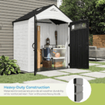 Suncast Vista 7 ft. x 4 ft. Resin Standard Modern Storage Shed with Floor Kit - Image 4