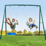 440lbs Extra Large Metal Swing Frame with 5 Hanging Hooks, Heavy Duty A-Frame Swing Stand - Image 2